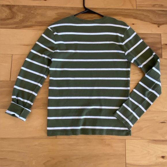 Ralph Lauren Sport Cotton Green/White Stripe Long Sleeve T-Shirt Classic Comfort - Picture 6 of 6